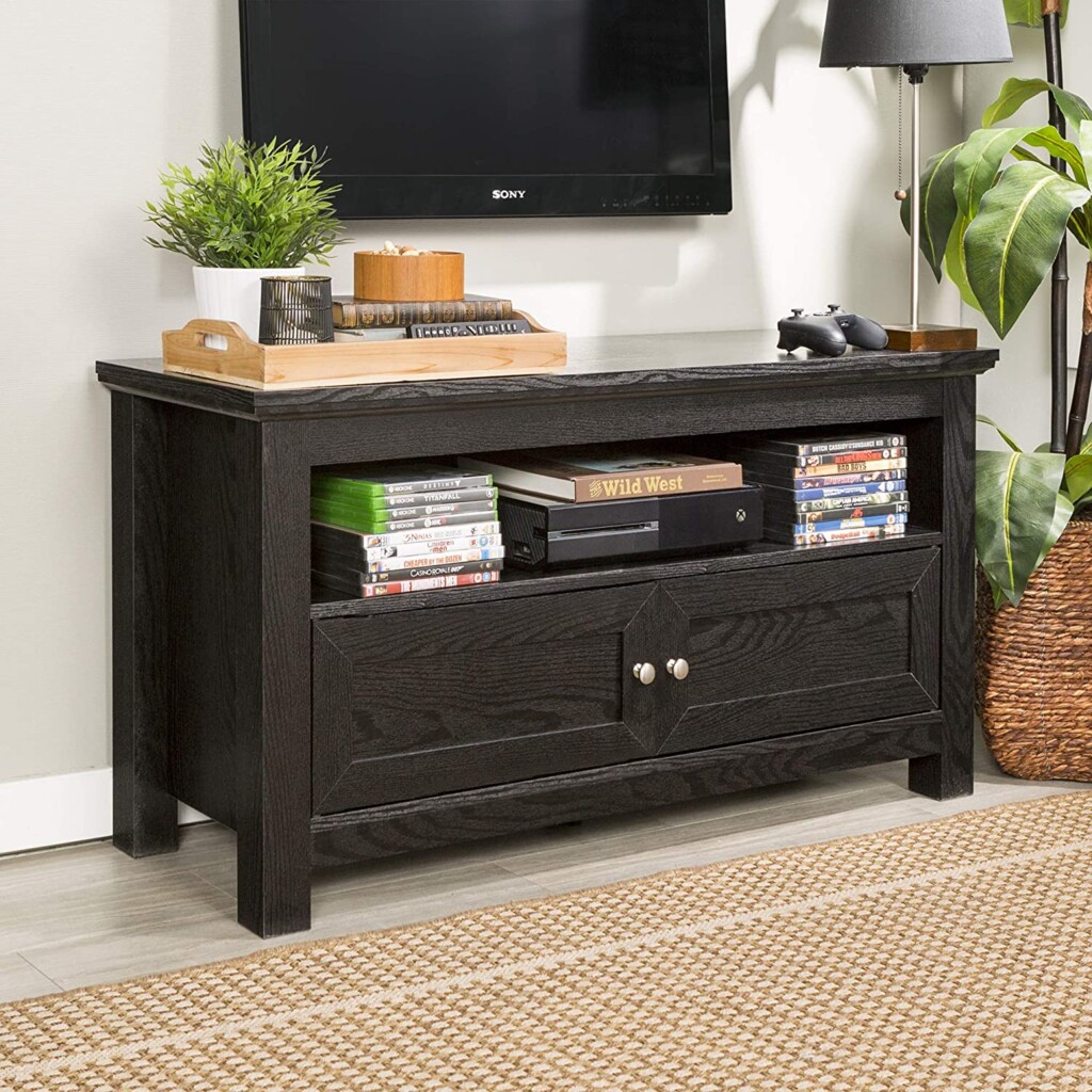 Walker Edison Simple Rustic Wood TV Stand for TV's  -  Best Home Entertainment Center for Home Theaters