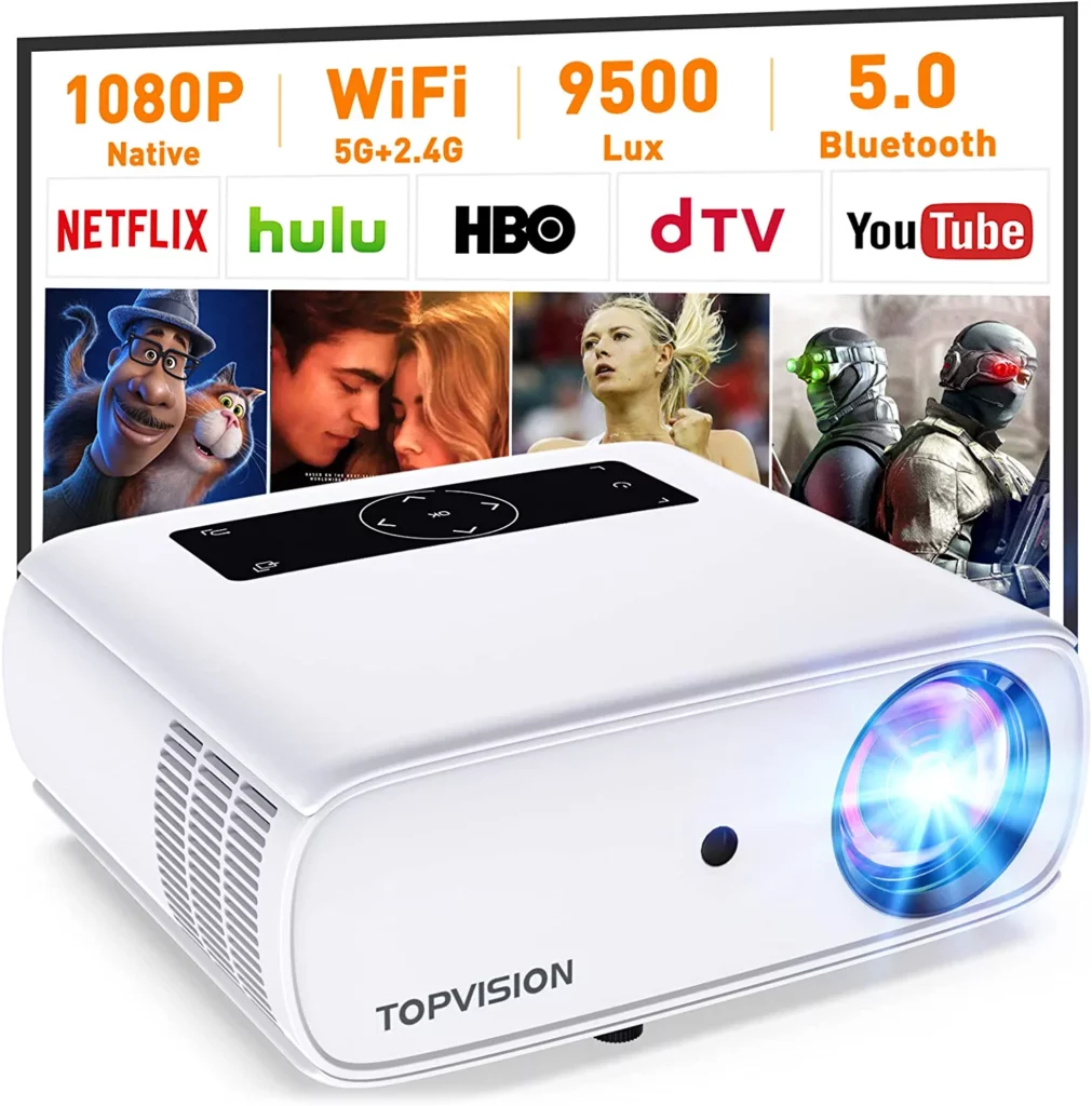 TOPVISION 1080P Supported Video Projector with 4500L