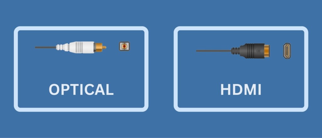 Find the Optical or HDMI ARC Connection on both the Soundbar and TV