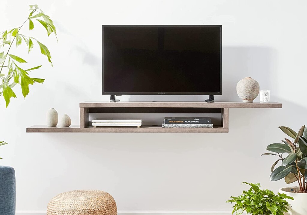 Martin Furniture Asymmetrical Floating Wall Mounted TV Console - Best Entertainment Centers For Wall-Mounted TVs
