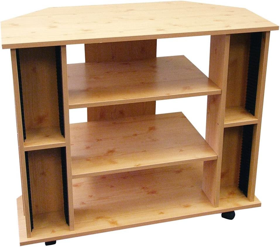 ORE International Corner TV Stand Natural Color - The Best Entertainment Centers for Small Rooms