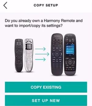 8) Copy Setup from Other Harmony Remote