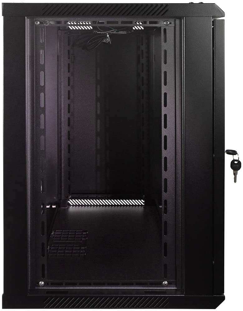 NavePoint 12U Wall Mount Network Server Cabinet for 19” IT Equipment, A:V Devices, Tempere