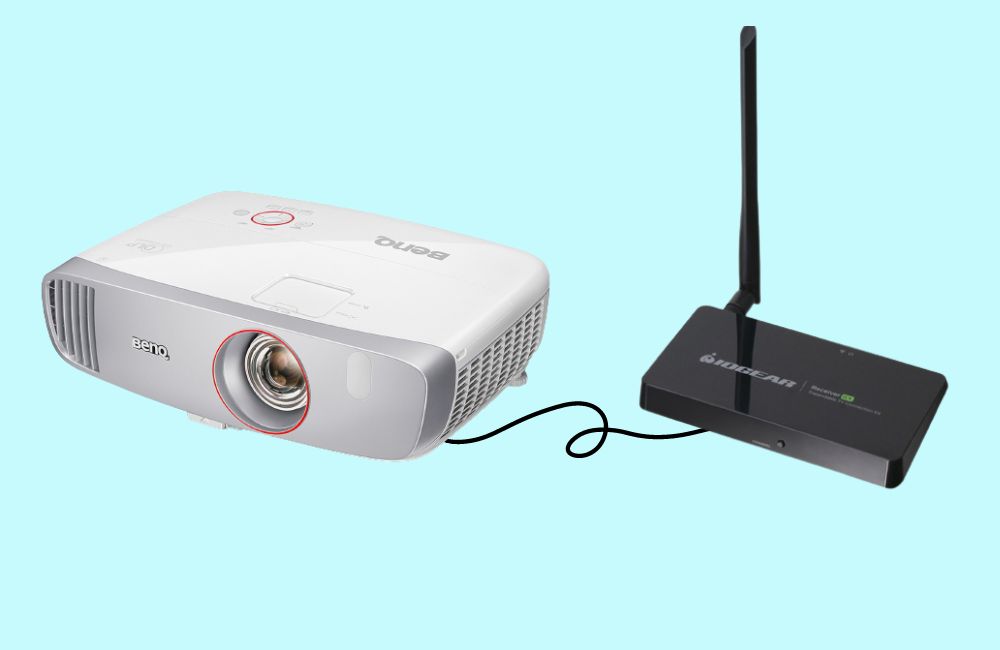Connect the wireless receiver to your projector - How to Send Video to a Projector Wirelessly